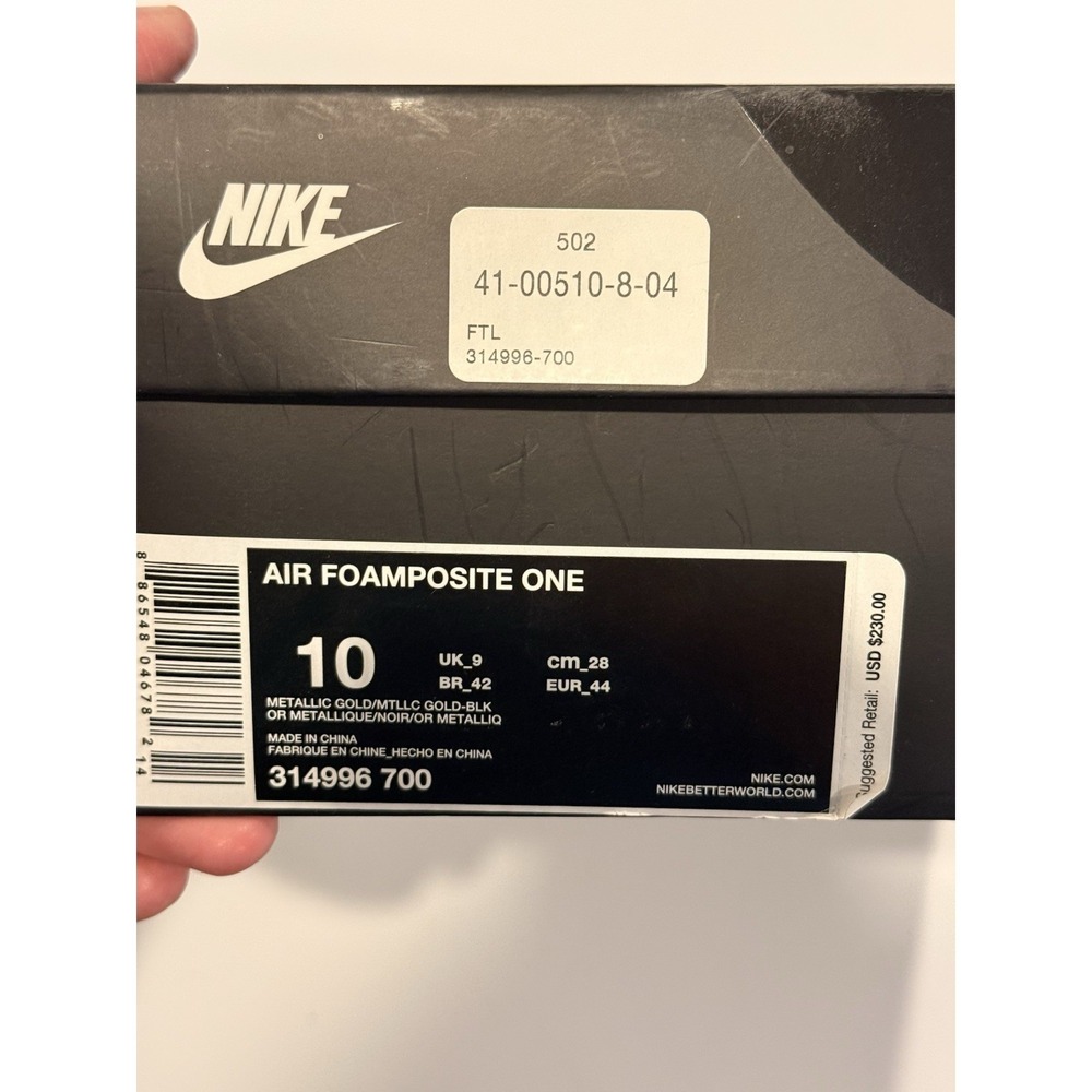 Nike Air Foamposite One Metallic Gold Black 314996-700 Men's Athletic Sneaker - Picture 6 of 6